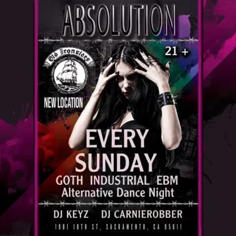 Absolution — Goth, Industrial, EBM Dance Night at Old Ironsides